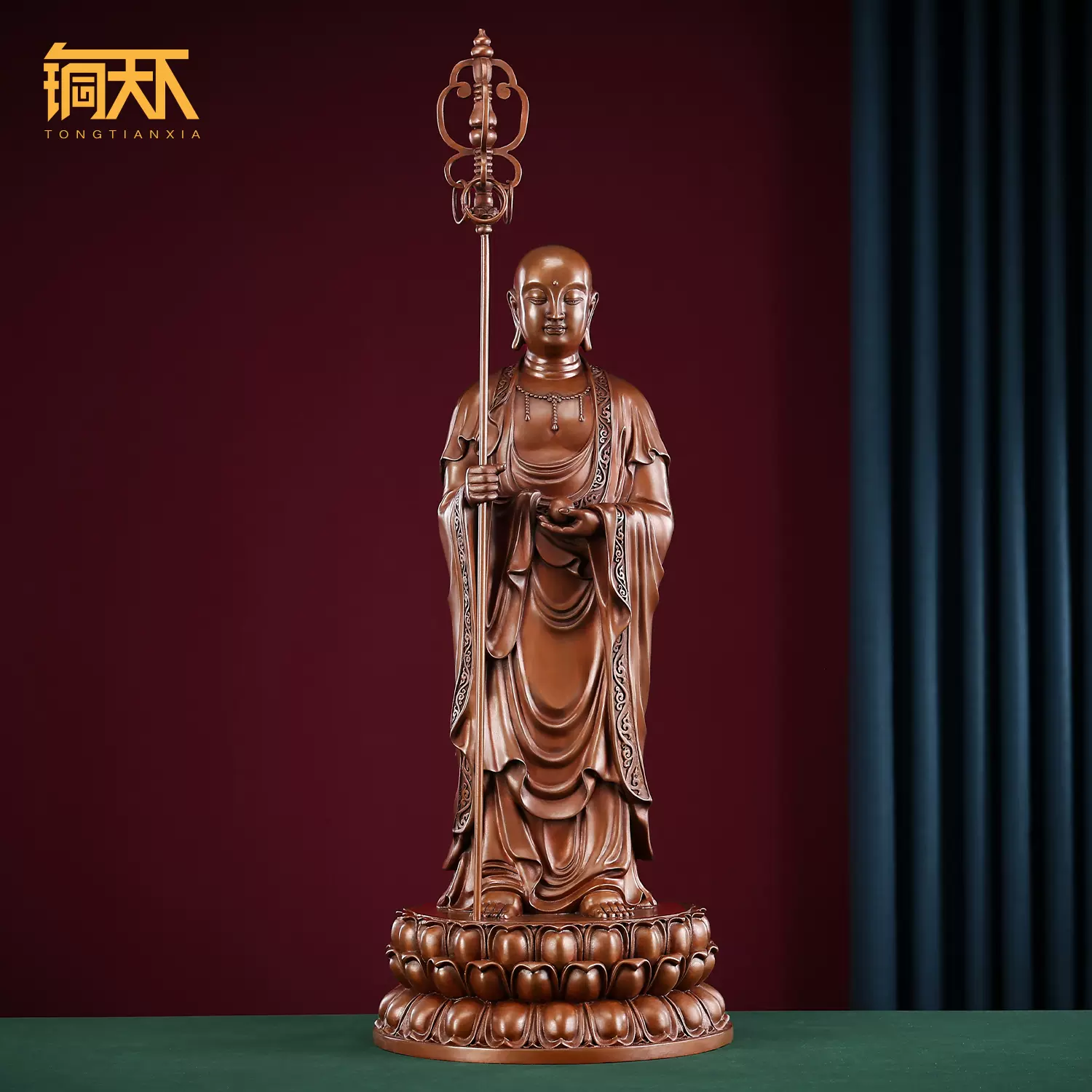 紫铜坐莲观音菩萨家用观音佛像坐莲南海观世音的佛像客厅