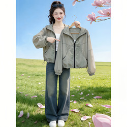 Loose and Slimming Hooded Sun Protection Short Jacket for Women, 2026 Summer New Thin Breathable Casual Air-Conditioning Shirt Top