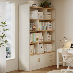 Solid Wood Bookcase, Floor-Standing Children's Bookshelf, Home Student Storage Rack with Cabinet Doors, Integrated Wall-Mounted Storage Cabinet for the Living Room