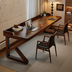 Solid Wood Desk, Study Long Table, Workbench, Antique Style Office Desk, Adult Home Bedroom Double Computer Desk