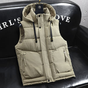 
hooded thickened warm cotton vest in autumn and winter men wear student vest men's casual vest horse clip jacket trendy