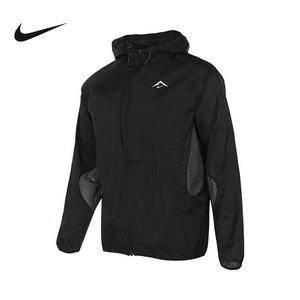 
nike spring and summer men's running fitness hooded jacket black woven jacket FN4003-010