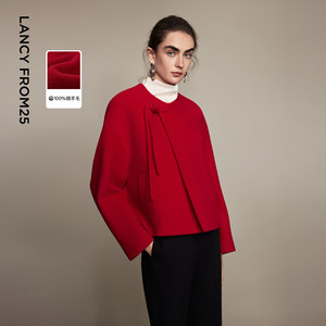 
[MONEY HONG] Langzi pure wool new Chinese style short woolen jacket design jacket spring new style