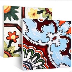 Foshan Ceramic Tiles Hand-Painted Art Small Floral Tiles 300X300 Background Wall Tiles Non-Slip Wear-Resistant Kitchen and Bathroom Floor Tiles