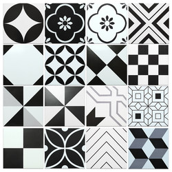 Scandinavian Style Normcore Geometric Black and White Tiles 300 Background Wall Balcony Bathroom Kitchen Non-Slip Tiles