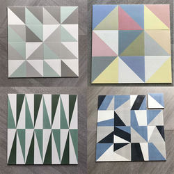 Nordic Geometric Small Floral Tiles 300 Gradient Macaron Tiles for Living Room, Dining Room, Kitchen, Bathroom, Balcony 200 Wall Tiles