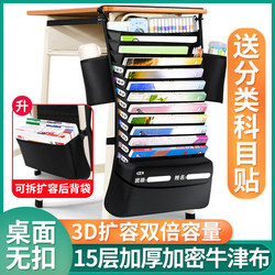 Zhiyuan Book Bag Desk Organizer Student Desk Hanging Bag Side Storage Rack Hanging Book Bag Organizer Bookshelf for High School Students Classroom Book Storage Multifunctional Book Stand for Middle School Students Large Capacity Desk-Side Organizer