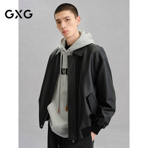 
GXG men's clothing retro leather jacket men's jacket 24 winter products G24X124004