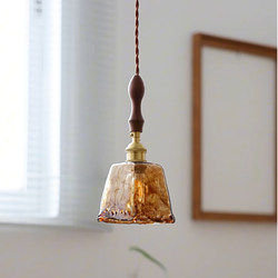 Vintage Nordic Cream-Style Bedside Hallway Foyer Dining Room Lamp American-Style Bedroom Atmosphere Brass Glass Bar Pendant Light