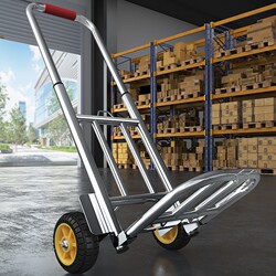 Heavy-Duty Handcart with Large Wheels, Foldable Portable Trolley for Carrying Goods, Grocery Shopping, and Household Use for Climbing Stairs