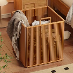 Imitation Rattan Dirty Clothes Basket, Dirty Clothes Storage Basket, Household Dirty Clothes Basket, Bathroom High-Looking Laundry Basket