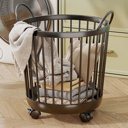 Dirty Laundry Basket with Wheels, Movable Laundry Hamper for Home Use, Bathroom Storage Rack for Clothes