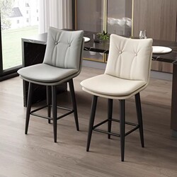 Wrought Iron Swivel Bar Stool for Home Use, High Stool for Island Counter, Designer Style Bar Chair with Backrest, Front Desk Cashier Bar Stool