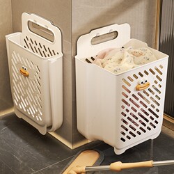 Dirty Laundry Basket for Home Use, Foldable Laundry Hamper, Bathroom Sorting Storage Basket, Wall-Mounted Storage Bin for Dirty Clothes in the Bathroom