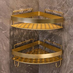 Bathroom Storage Rack, No-Drill Wall-Mounted Toilet Washbasin Shower Room Bath Triangle Storage Shelf