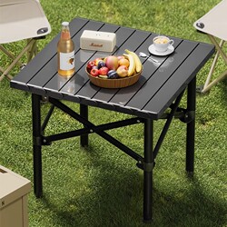 Outdoor Folding Tables and Chairs, Camping Tables and Chairs, Picnic Aluminum Alloy Egg Roll Tables, Tables and Chairs All-In-One Portable Picnic Equipment