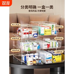 Drawer type drug storage box Medical box Home large-sized drug first aid drug storage box transparent multi-layer