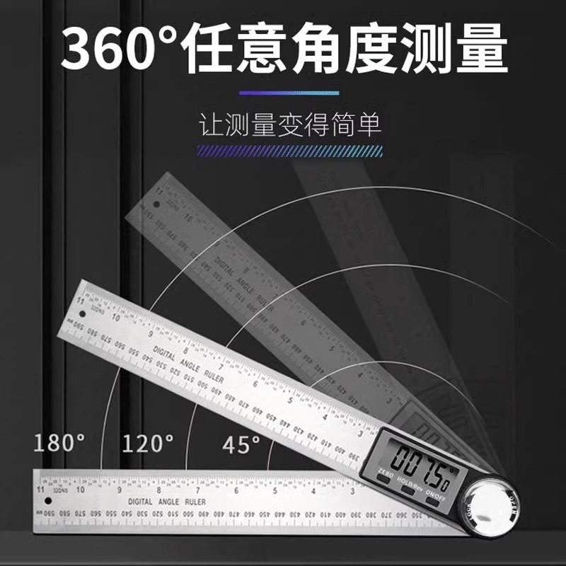 Squadra Combinata In Acciaio Inox Con Fermo - 30 Cm, Per Misurazioni Precisi Di 90 E 45 Gradi - Foto 3