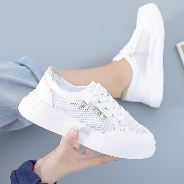 White shoes for women 2024 new summer thin fashion versatile sports ...