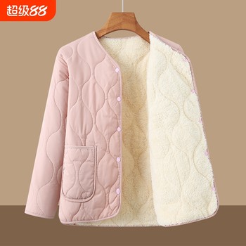 
Mother's autumn and winter inner wear small cotton coat plus velvet warm cotton jacket