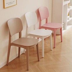 Thickened Plastic Dining Chair, Modern Minimalist Backrest Stool, Home Use Nordic Dining Table Chair, Comfortable for Long Sitting, Small Chair with Backrest