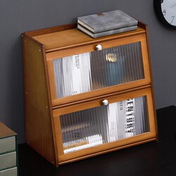 Office Desk Bookshelf Bookcase Storage Rack with Cabinet Door Storage Cabinet Integrated Grid Cabinet Multi-Layer Living Room Storage Cabinet