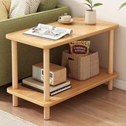 Living Room Small Table, Sofa, Small Coffee Table, Household Solid Wood Simple Side Table, Bedroom Bedside Cabinet, Storage Rack, Movable
