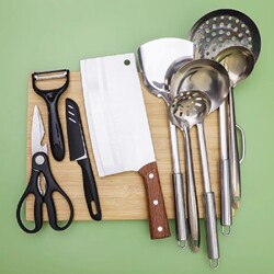 Household Stainless Steel Kitchen Knife and Cutting Board Two-In-One Meat Cutting Knife Kitchen Knife Set Dormitory Cutting Board Complete Set