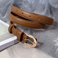 Women's Genuine Leather Belt for Jeans 2025 Versatile Simple Pin Buckle Belt Fashion New Style Decorative Hot-Selling Item