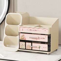 Cosmetics Storage Rack Desktop Drawer-Type Multi-Layer Skin Care Product Organizer Box Multi-Functional Lipstick Dressing Box Retro