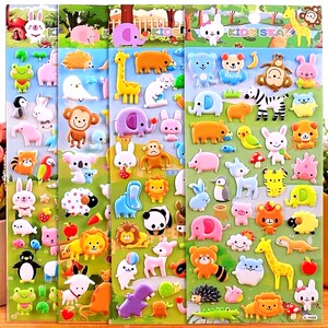 
Sticker girl children cartoon dinosaur animal three-dimensional 3d bubble sticker kindergarten reward baby boy paste art
