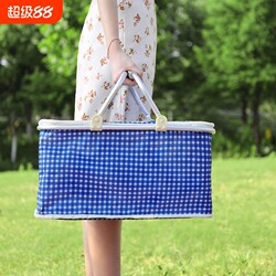 Thickened Picnic Basket Camping Supplies Spring Outing Picnic Supplies Insulated Portable Basket Picnic Basket Foldable