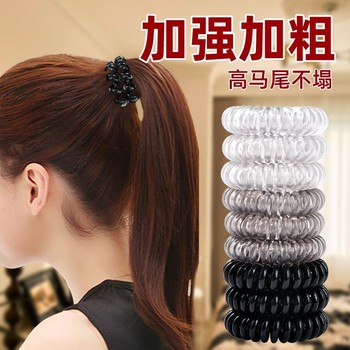 3 black telephone lines with rubber bands with high elasticity and no collapse