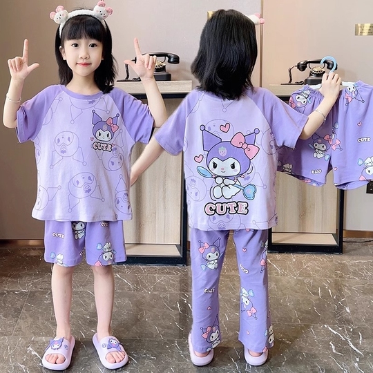 Pyjama 2 Pièces Fille - T-shirt + Pantalon Long En Coton Doux - Motifs Personnages & Géométriques - Tailles 3-4 Ans à 13-14 Ans