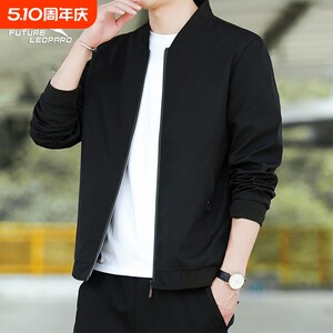 
Future Leopard Spring and Autumn New Sports Stand Collar Jacket Men's Trendy Windproof Youth Baseball Collar Men's Waterproof