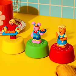 Wiggle Kitchen Timer Reminder Mechanical Alarm Clock for Cooking with Cute Sounds and Loud Countdown Timer