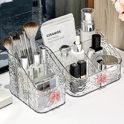 Dressing Table Desktop Cream-Style Dustproof Storage Box with Mirror, Large Capacity for Cosmetics, Lotion, and Tall Bottles, Makeup Organizer Cabinet