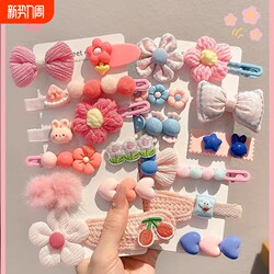 Children's Plush Hair Clips for Girls, Side Bangs Hair Clips, Cute Hair Accessories for Little Girls, Heart-Shaped Hairpins
