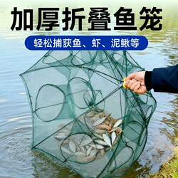 Shrimp Trap, Fish Net, Fishing Cage, Fishing Net for Catching Small Fish, Lobster, Eel, Fish-Catching Tool, Cast Net, Hand Throw Net, Foldable Shrimp Trap