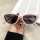 Jennie's same kitten eye sunglasses internet celebrity high-end concave style sunglasses photo round face pink white