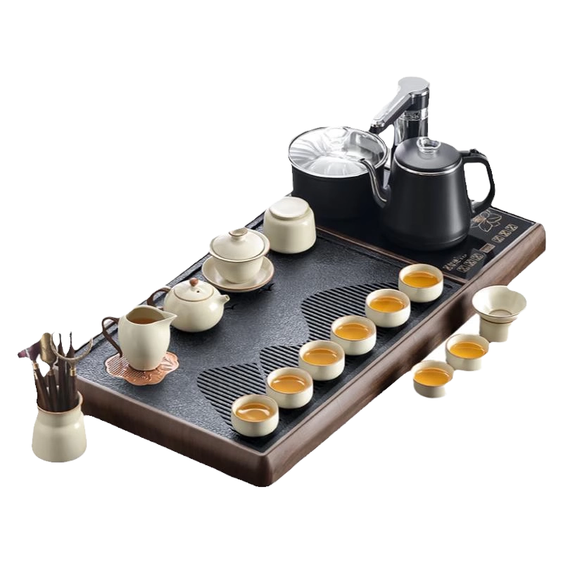 最安値に挑戦！ 全自动茶盘茶具套装家用办公烧水壶一体客厅功夫泡茶台整套 コレクション