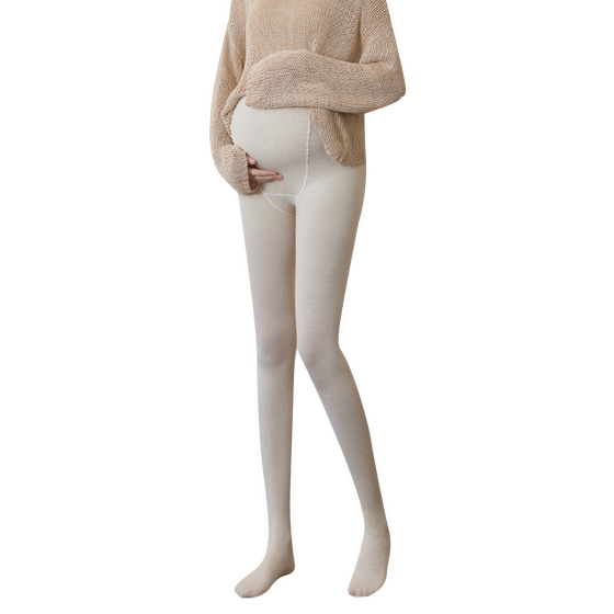 Pregnant women's bottom pantyhose spring and autumn wearing cotton vertical strip shows thin autumn and winter plus velvet large -size belly pantyhose
