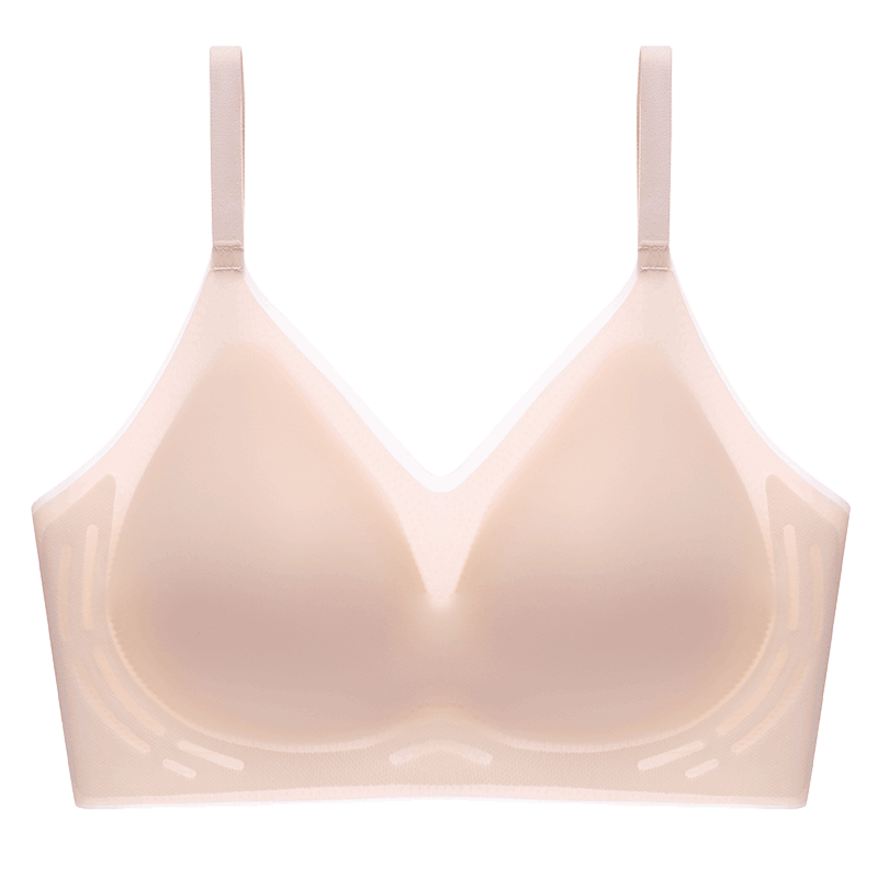 
Langsha Seamless Underwear Women's Thin Summer Cooling Big Breast Revealing Small Gathering Anti-sagging Beautiful Back Bra Ultra Thin and Lightweight