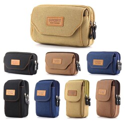 New Style Waist Bag for Men, Multifunctional Belt, Outdoor Small Bag, Canvas Women's Mobile Phone Case, Hanging Bag, Running, Fitness, Travel, Mini