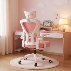 Study Chair with Backrest, Computer Chair, Comfortable for Long Sitting, Suitable for Junior High School Students, Adjustable Height Desk Chair, Home Use, Gaming Chair