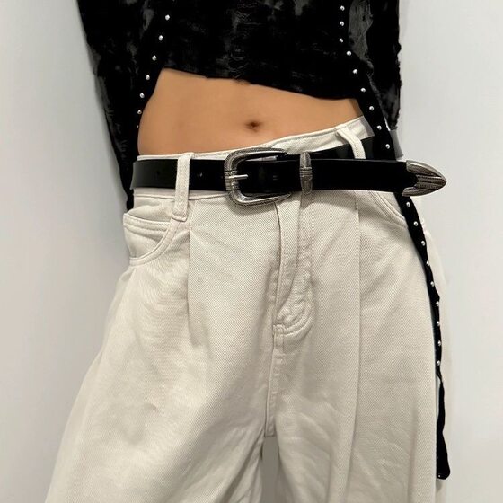 
American cowboy cavalry belt, retro carved belt, trendy versatile trouser belt, men's and women's trouser belt