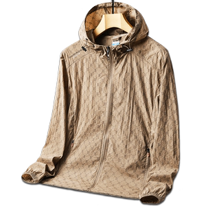 
Summer sun protection clothes for men loose breathable thin hooded jacket outdoor sports skin clothing quick-drying silk top