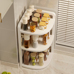 Kitchen Storage Rack Corner Countertop Corner Spice Rack Wall-Mounted Integrated Oil Salt Sauce Vinegar Condiment Multi-Layer Storage Rack