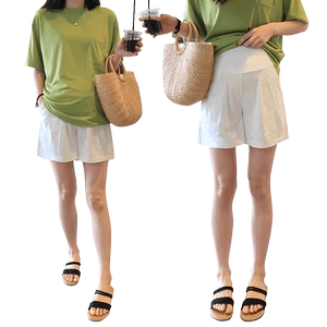 Pregnant women shorts in summer thin pregnant women's pants wearing fashion, loose safety pants leggings, mirroring women's dress summer clothes