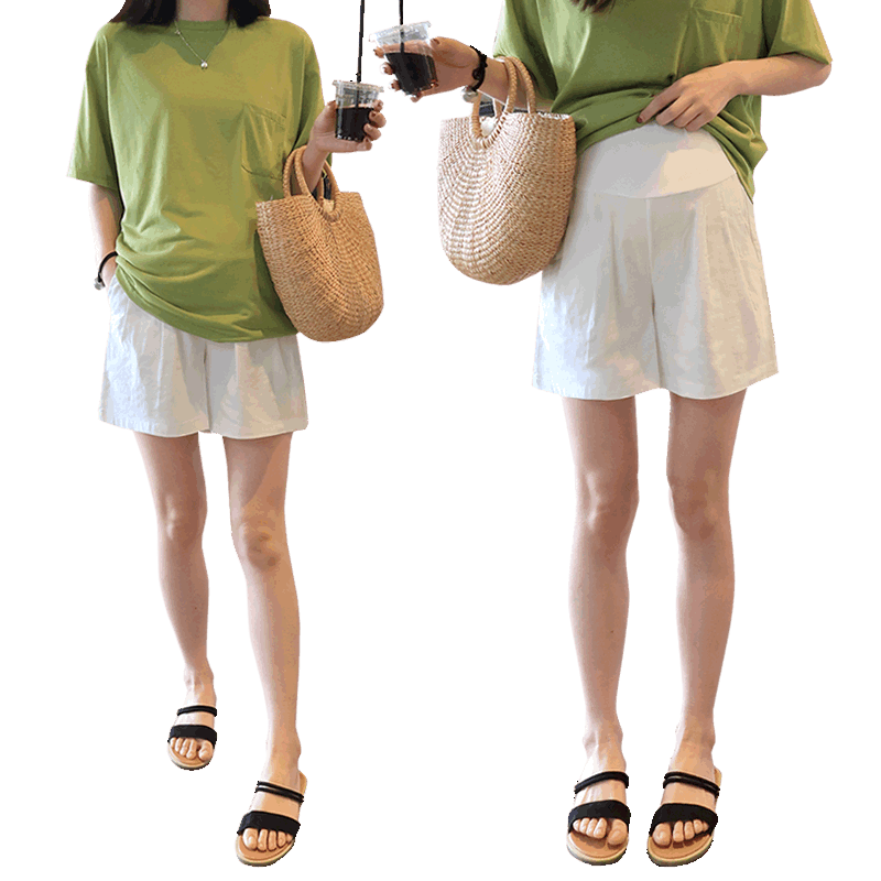 Pregnant women shorts in summer thin pregnant women's pants wearing fashion, loose safety pants leggings, mirroring women's dress summer clothes